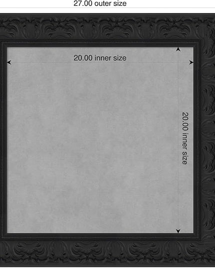 Amanti Art Black Framed Magnetic Board 27x27 Medium Vision Board for use with Magnets, 100% Metal Sheet to Display Items as Office Decor or for Home Organization in mudroom, Kitchen or Kids Room