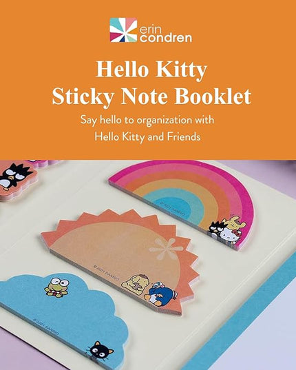 Sticky Note Booklet - Hello Kitty and Friends. 220 Repositionable Sticky Notes Total - 11 Pads with 20 Sheets Each by Erin Condren. Measures 3.2" x 4.5" x 0.5"