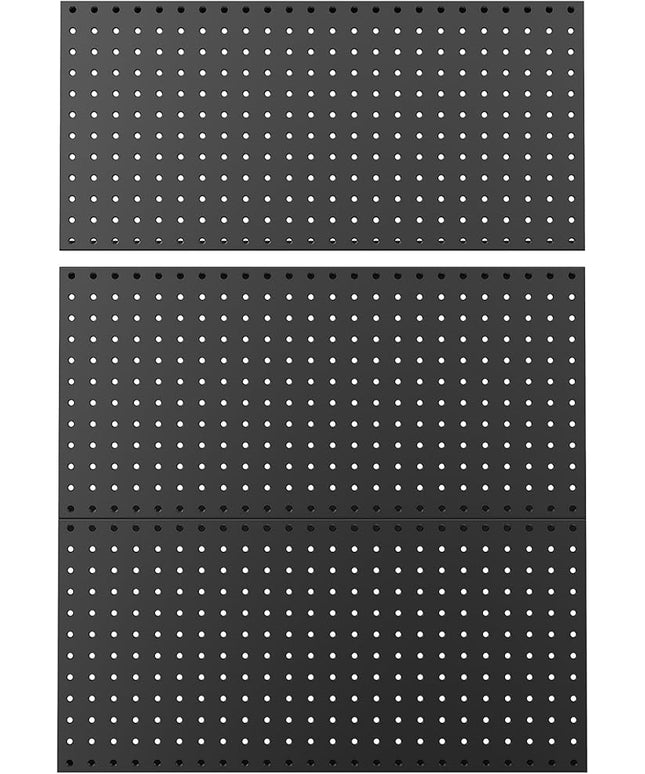 WALMANN Metal Pegboard Panels for Wall Garage Tools Storage Pegboard for Garage, Workbench, Modular Peg Board Tool Organizer Board (Black 12"*24", Pack of 3)