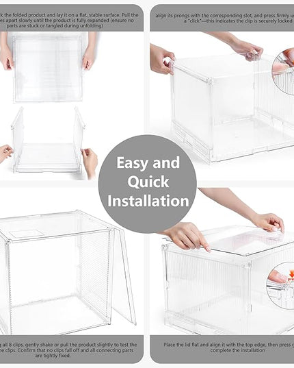 MUKAI File Box Organizer, Hanging Folder Storage Boxes, File Folder Organizer with Slide, Filing Crate Bin Holder with Letter-size File Holder Filing Box for Office, Home, Decor (1)
