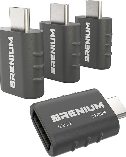 USB C to USB Adapter 4-Pack, USB 3.2, 10Gbps, Type C Male to A Female, Compatible with Apple MacBook, Microsoft Surface, Dell (USB-A to USB-C)