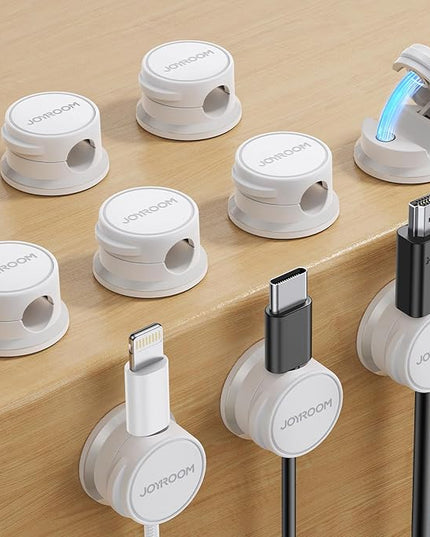 9 Pack Cable Management Cord Holder, JOYROOM Magnetic Cable Clips Adhesive Wire Hider, Cord Organizer for Desk Bedside Nightstand Table Desktop USB Wall Car Office Workspace Accessories