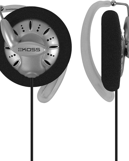 Koss KSC75 Portable On-Ear Clip Headphones, Retro Style, Ultra Lightweight, Silver and Black