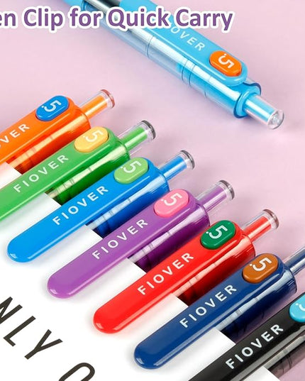 FIOVER Colored Gel Pens, 0.5mm Quick Dry Ink Fine Point Smooth Writing Colorful Pens for Journaling, School Supplies, Gifts for Nurses and Teens, Stocking Stuffers for Women (16PCS)