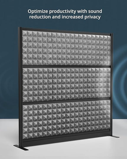 Stand Up Desk Store Studio Modular Wall and Sound Absorbing Room Divider | Sound Dampening Acoustic Panels for Office Cubicle | Noise Reduction and Noise Canceling Office Partition (70'' x 70'')