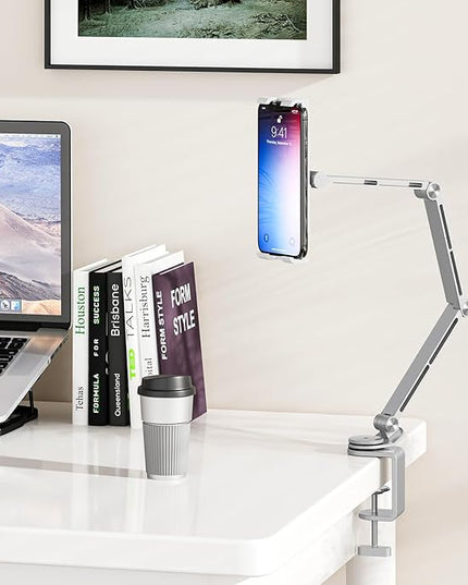 Houele Tablet Stand Holder, Adjustable Foldable Tablet Arm iPad Desk Mount with 360°Rotate Base, Phone Holder iPad Stand for Desk and Bed, Compatible with Tablets, Phones or Other 4-15.6" Device