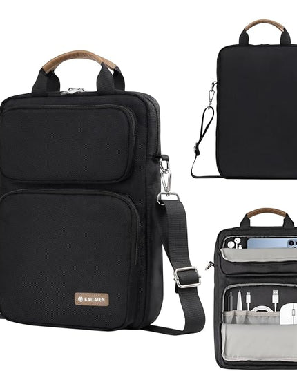 10-13 Inch Tablet Sleeve Bag, Ipad Bag for 13 In/11 in New iPad Pro M4 & 13 in Air M2 2024,iPad Pro 12.9 M2&M1,Ipad 10.9,Galaxy Tab S8+/S9+ 12.4,with Removable Shoulder Strap(Black)