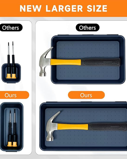 Tool Box Organizer Tray, Toolbox Desk Drawer Organizer, Tool Box Tray, Toolbox Organization Storage for Rolling Tool Chest (60PCS (Blue+Orange))