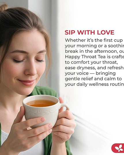 Premium Happy Throat Herbal Tea – 75 Bags Of Supper Tea Blend: Marshmallow Root, Slippery Elm & Ginger – Dry & Sore Throat Relief – Caffeine-Free, No Honey, No Citrus – No Sugar