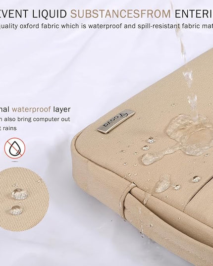 Voova 13 13.6 Inch Laptop Sleeve Case Compatible with MacBook Air 13 M1/M2/M3/M4 2020-2025, MacBook Pro 13/14, IPad Air/Pro 13, Waterproof Slim Computer Bag Cover with Handle, Apricot