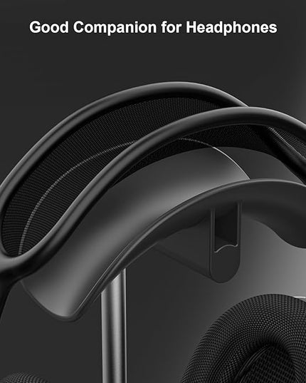 SHUOSUO Headphone Stand, Headset Holder with Solid Base for Desk, Compatible with AirPods Max, Beats, Bose, B&O, Sony, Sennheiser, Gaming, etc (Black)