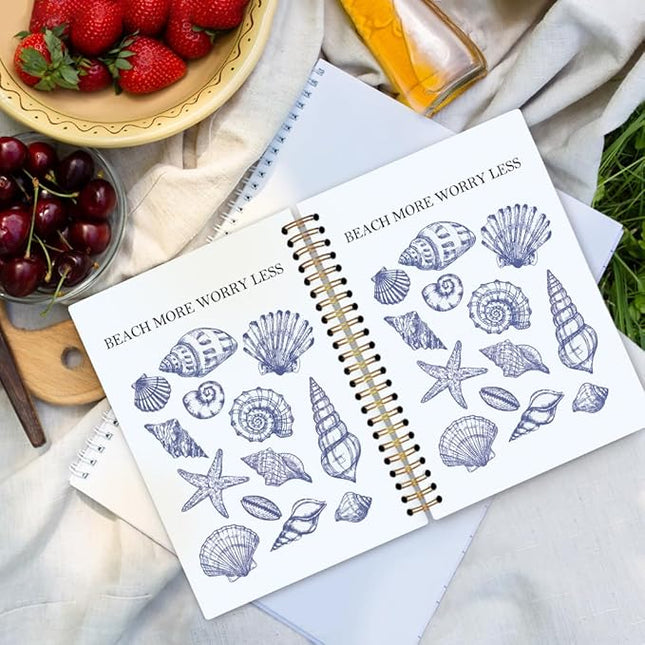 dvhdajed Coastal Seashell Inspirational Spiral Notebook, Ocean Beachy Journaling Notebooks, Coastal Ocean Spiral Journal for Girls Women, Beach Seashell Office School Supplies Gifts, 5.5x8.3 In