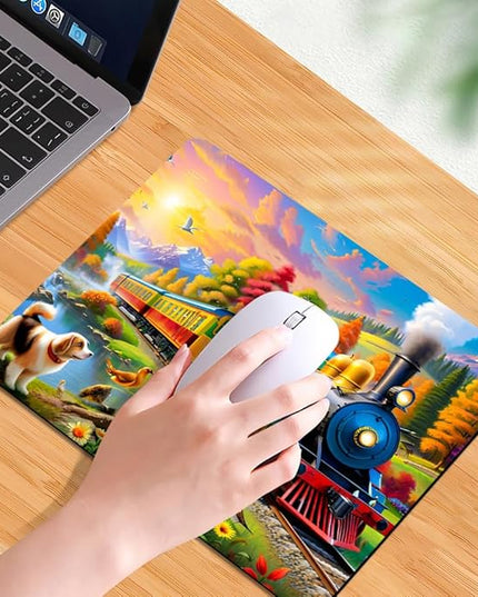 Train Square Mouse pad, Texture, Waterproof, Anti Slip Rubber Base, Computer Mouse pad, Laptop Mouse pad