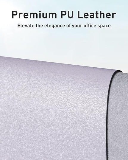 Aothia Large PU Leather Desk Pad Protector – Non-Slip Mouse Pad & Writing Mat for Office/Home, Waterproof, Easy to Clean (Soft Lavender, 23.6" x 13.7")