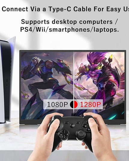 Portable Monitor 10.5'' 1920x1280 Second External Monitor for Laptop 3:2,100％sRGB,w/45° Adjustable Stand,HDMI USB-C Computer Display for Laptop PC Phone Mac