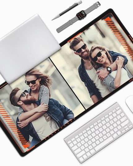 Custom Large Mouse Pad with Photo Personalized Desk Pad Add Your Picture Text Logo Mouse Mat Customized Game Mousepad for Office Computer (16x35.5in / 40 x 90cm)