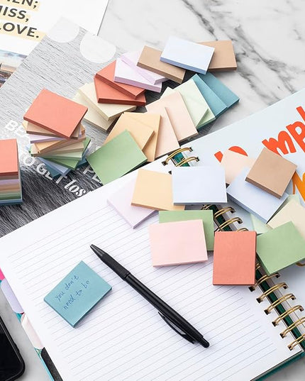 (50 Pads) Sticky Notes 1.5x2, Vintage Colors, 10 Colors Self Sticky Notes, Sticky Pads, Recyclable, Self-Stick Pads, Easy to Post for Home, Office, Notebook