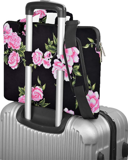 Laptop Shoulder Bag 13 13.3 14 Inch Case Compatible with MacBook Pro 14 2025-2021 M4/M3/M2/M1, Mac Air/pro 13-13.3 Inch and Most Popular 13-14 Notebooks,Spill-Resistant Briefcase,Peony