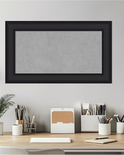 Amanti Art Black Framed Magnetic Board 17x29 Small Vision Board for use with Magnets, 100% Metal Sheet to Display Items as Office Decor or for Home Organization in mudroom, Kitchen or Kids Room