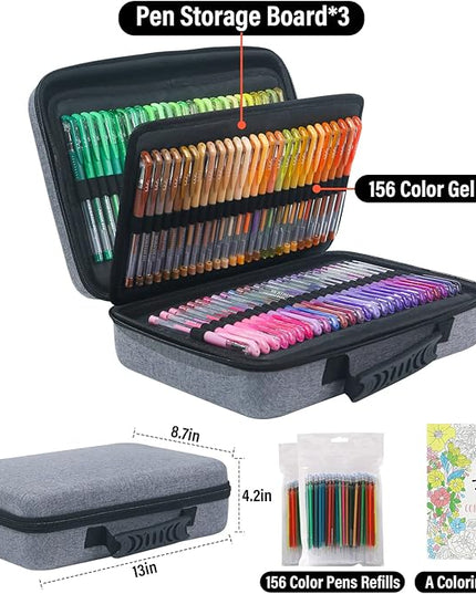 Gel Pens for Adult Coloring Book, 312 Pack Artist Colored Pens with 40% More Ink, Glitter Gel Pens with Case and Coloring Book, Perfect Art Supplies for Adults for Coloring