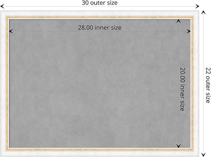 Amanti Art White Framed Magnetic Board 22x30 Medium Vision Board for use with Magnets, 100% Metal Sheet to Display Items as Office Decor or for Home Organization in mudroom, Kitchen or Kids Room