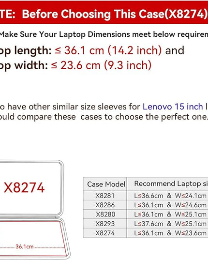 Smatree Hard EVA Protective Sleeve Compatible for 15.6 inch Lenovo ThinkPad L15 Gen 4, for ThinkBook 15p/15 Gen 3/4, IdeaPad 1/1i/3i/3/5/5i/Slim 3i/Slim 3, Lenovo V15/LOQ Essential Gen 9 Case (X8274)