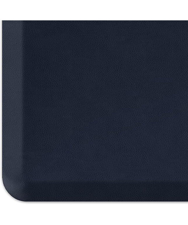 NewLife by GelPro Anti-Fatigue Designer Comfort Kitchen Floor Mat, 20x32”, Leather Grain Navy Stain Resistant Surface with 3/4” Thick Ergo-Foam Core for Health and Wellness