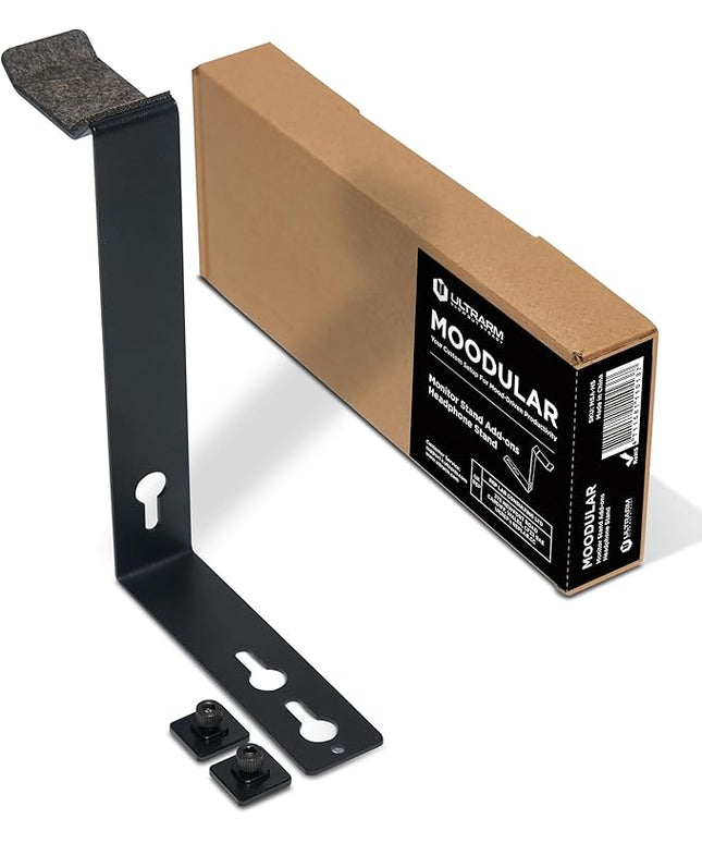 Moodular Add-ons Headphone Stand [Accessory Only - Requires Moodular Wooden Monitor Stand Slide Rails for Use] Black MSA-HS