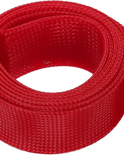 uxcell Expandable Sleeving, 2-inch 10ft Cable Sleeve, Red