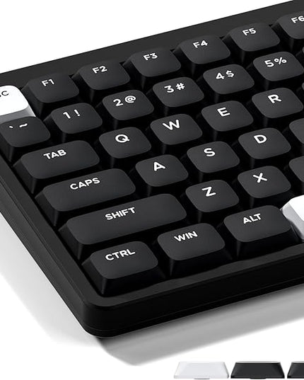 XVX Low Profile Black Keycaps, Double Shot PBT Keycap Sets, WOB Keyboard Keycaps Compatiability for 60% 75% 80% 85% 100% MX Switches Mechanical Keyboard- Only Key caps