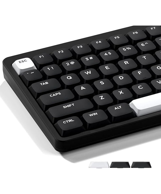 XVX Low Profile Black Keycaps, Double Shot PBT Keycap Sets, WOB Keyboard Keycaps Compatiability for 60% 75% 80% 85% 100% MX Switches Mechanical Keyboard- Only Key caps