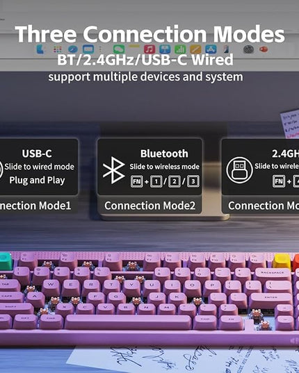 nuphy Node75 Wireless Mechanical Keyboard, 75% Hot Swappable Custom Keyboard, 82 Keys Computer Gaming Keyboards, Supports Touch Gestures, PBT Keycaps, RGB Backlit, Bluetooth/2.4GHz/USB-C