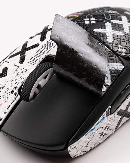 Mouse Grips Tape Full Coverage for Logitech G Pro X Superlight 1&2 GPX GPW Self-Adhesive, PreCut, Sweat-Resistant, Superlight Grips Upgrade Kit (Black-01, for G PRO X Superlight 1&2)