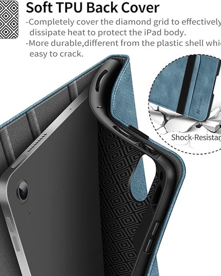H HOLIMET Case for iPad Air 11 Inch M3/M2 (2025/2024)/iPad Air 4th/5th Generation 10.9-inch with Pencil Holder Pocket Typing Angle Auto Sleep/Wake Muti-Stand Vegan Leather