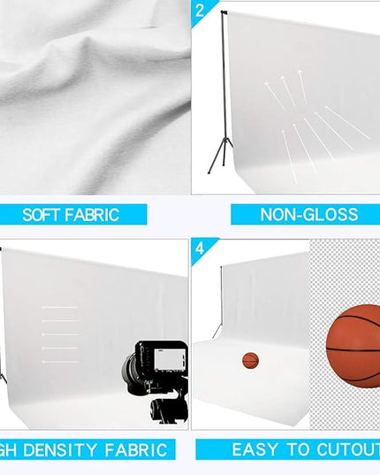 ISSUNTEX 10X10 ft/3X3 Meters Background Photo Backdrop, Photo Studio, Collapsible High Density Screen for Video Photography and Television-White