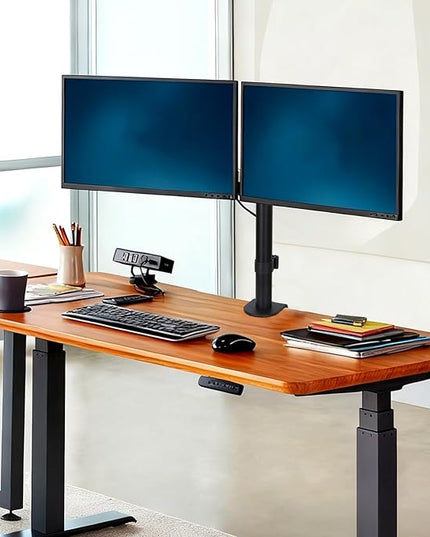 Dual Monitor Desk Mount for 13-27 Inch Screens Up to 22lbs Heavy Duty Fully Adjustable Double Arm Desk Stand Computer Monitor Arm Desk Mount with C Clamp/Grommet Base