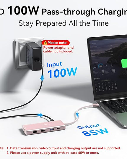 HODO USB C Docking Station Dual Monitor Adapter for Dell HP, Laptop Docking Station 3 Monitors Quad Display USB C Hub Dongle to 2 HDMI 4K,DP 8K, VGA,4 USB,PD, 9 in 1 Dongle Laptop Adapter