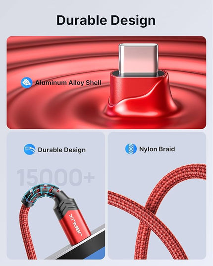 JSAUX 2-Pack USB Type C to 3.5mm Female Headphone Jack Adapter, USB C to Aux Audio Dongle Cable Cord Compatible with iPhone 17 Pro Max/16 Pro/15 Plus/15, Samsung Galaxy S23/S22, iPad Pro, Pixel - Red