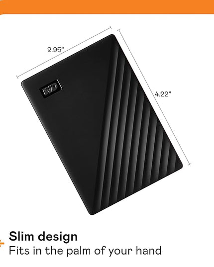 WD 2TB My Passport, Portable External Hard Drive, Black, backup software with defense against ransomware, and password protection, USB 3.1/USB 3.0 compatible - WDBYVG0020BBK-WESN