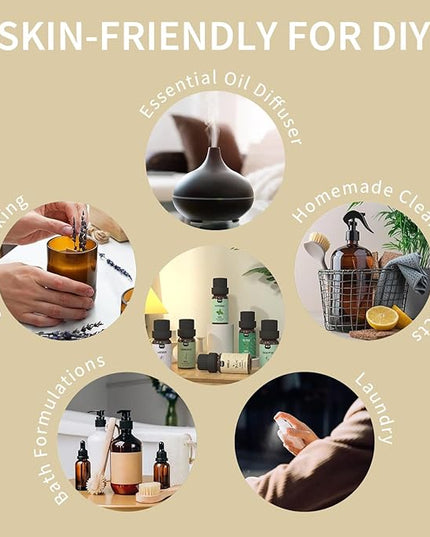 MISIJI Essential Oils Set Top 6 Aromatherapy-Essential Oils for Diffuser for Home,Air Freshening Diffuser Oils Scents for Aromatherapy,Laundry,Candle&Soap Making,Humidifiers 6 X 10ML