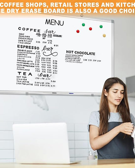 H-Qprobd Dry Erase Board for Wall 72"x40" Aluminum Presentation Magnetic Whiteboard with Long Pen Tray, Wall-Mounted White Board for School, Office and Home