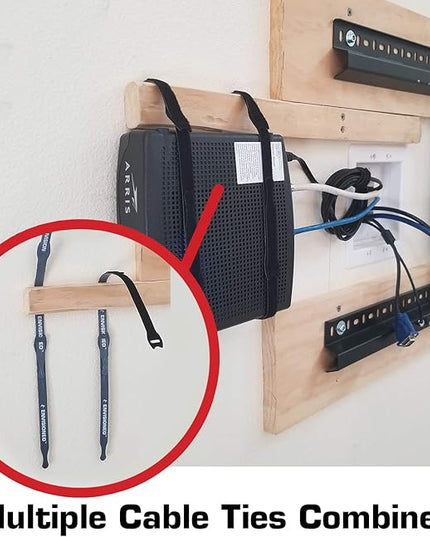 Reusable Cable Ties 1/2" x 8" for Cable Management and Organizing Cords - 30 Pack Bundled with 2 Bonus Cinch Straps (Blue)