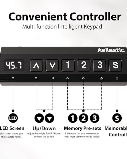 Agilestic L-Shaped Electric Standing Desk, 63x55 Inch Ergonomic Adjustable Height Desk with Storage, Stand Up Corner Desk Sit Stand Computer Table Power Outlet & LED Lights, Office Table, Dark Walnut