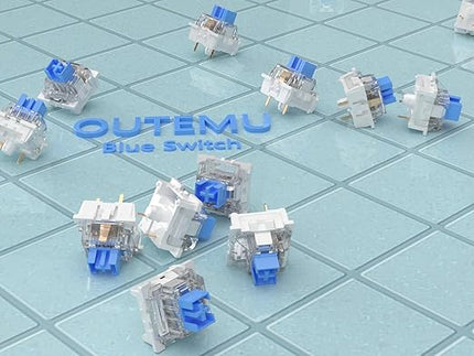 Outemu Blue Switch Replacement Mechanical Keyboard Switches,Clickers for 3D Prints,Dustproof,Dustproof,3 PIN Clicky,Accurate Typing,DIY Keyboard,Gaming Keyboard(20Pcs)