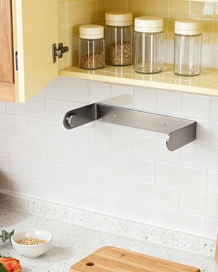 YIGII Paper Towel Holder Under Cabinet – Self Adhesive or Drilling, Wall Mount Paper Roll Holder for Pantry, Bathroom, RV, Stainless Steel Papertowel Holders