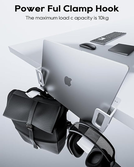 NODOCA Laptop Storage for Desk, Vertical Laptop Stand for Desk, MacBook Vertical Stand, with Headphone Holder, Desk Side Storage for MacBook/Surface/Samsung/HP/Dell[M, Black]