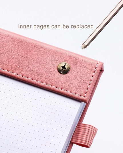 Mogoostry A5 Dot Planning Pads 5.9" x 8" Planner To Do List Memo Note Pads Screw Binding Writing Paperboard Notepad, 100 Sheets per Pack, Pink