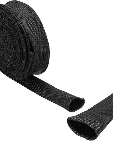 uxcell Insulation Cable Protector,15mm/0.59 Inch-5m/16 Feet High Temp Fiberglass Sleeve Black