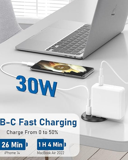Desktop Power Grommet 2 inch Hole,PD 30W USB C Fast Charging Station,Ultra Thin Flat Plug Power Strip,Recessed Outlet,Slim Outlet Extender for Office,Table Outlets for Home,Office,6ft Cable