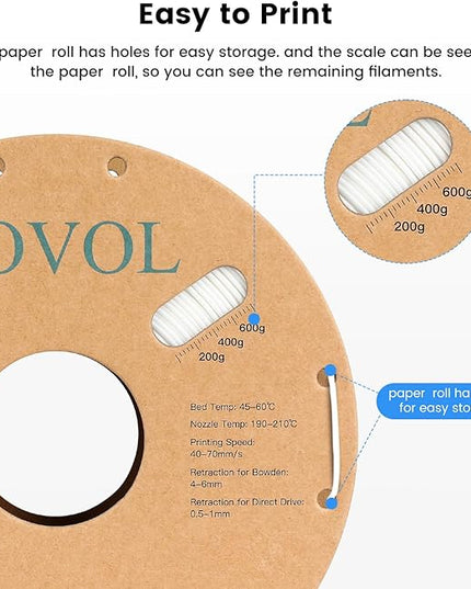 Sovol PLA 3D Printer Filament 2kg (4.4 lbs) Spool Printing Materials, Wiring Tightness, Dimensional Accuracy +/- 0.03 mm, 1.75 mm, Black+White